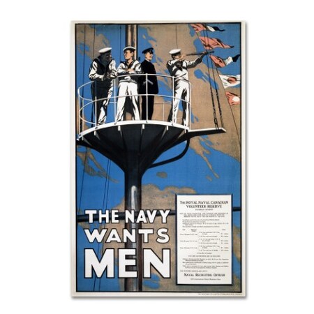 'Recruitment Poster For The Royal Canadian Navy' Canvas Art,12x19
